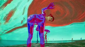 3D RTX 60 FPS Animation - Big Ass - Realistic Animation - Purple Chrome Sex Bot Doll - Ass Focus - Realistic Physics - Striptease