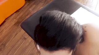 MassageErotica.com - Emori Pleezer reverse cowgirl rides a dick after a massage