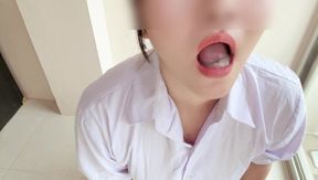 Student blowjob, I want cum so badly. I'm so good at sucking.