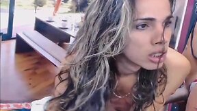 Hot shemale couple engages in steamy cam session