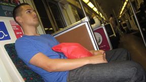 Sneaky Stroke ~ Dude Masturbates Secretly at Busy Subway Station