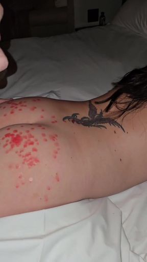 He drips wax on my ass and then cums on my pussy to cool me off!   Clip 1