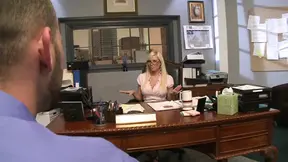 Office babe gets fucked and jizzed by her boss