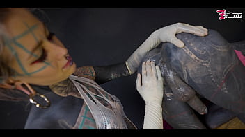 TRANNY ANAL stretching by TATTOOED dominatrix - ASS fisting FEMDOM couple (goth, punk, alt porn) ZF163