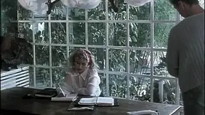 Sultry secretary gets double blowjob and gets fucked