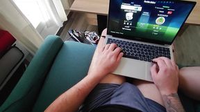 My partner wants to play Fifa but I have another plan! I want to play with his cock !