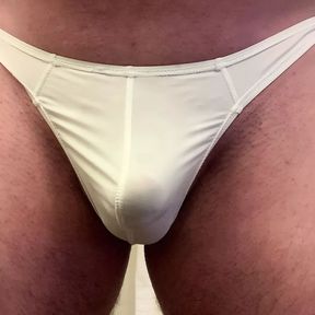 Jerking in teenagers white thong