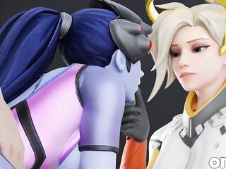 Tracer Sets up Widowmaker Drilled by Large Knobs CG Overwatch Porn