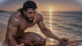Muscle Guys on Beach Ai Porn