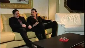 Blonde gets double-stuffed by two hard cocks