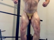 Part 1 Requested Oil Workout & Flex OnlyfansBeefBeast Musclebear Bodybuilder Hot Bear Sexy Posing