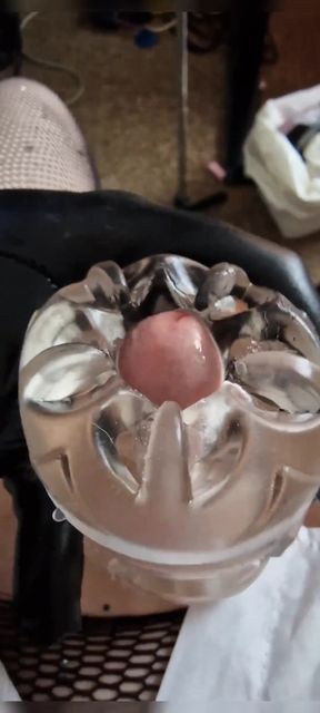 Getting Jerked off My by Trans GF with a Huge Load
