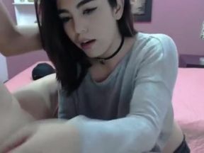 Cute college girl violett sucking cock