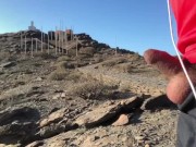 Small cock out risky walk