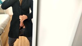 Elegant Man Masturbates His Big Fat Dick and Empties His Cum in Front of the Mirror