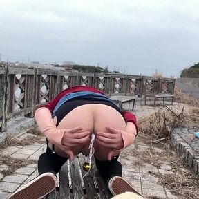 Self-training No. 81 Riverside Walk with Exposed Pussy and Asshole - Part 2