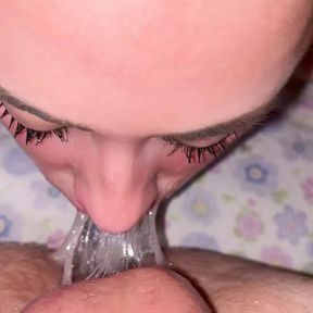 Cum THROATPIE All My Face After Sloppy DEEPTHROAT in feet pose