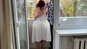Stepson helps milf in the wind then they fuck