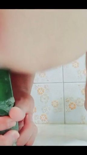Solo in the Shower with a Cucumber - Intense Anal &amp; Cum Finish!🍑   Clip 1