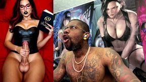 transgender stepmom jerks off while cumming and reading smut, ai generated