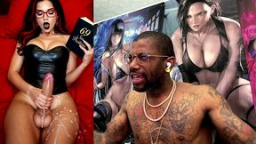 transgender stepmom jerks off while cumming and reading smut, ai generated