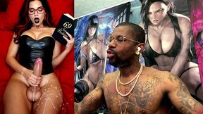 transgender stepmom jerks off while cumming and reading smut, ai generated