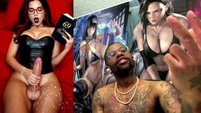 transgender stepmom jerks off while cumming and reading smut, ai generated