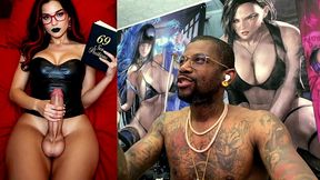 transgender stepmom jerks off while cumming and reading smut, ai generated