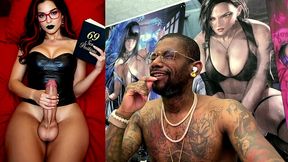 transgender stepmom jerks off while cumming and reading smut, ai generated