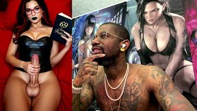transgender stepmom jerks off while cumming and reading smut, ai generated