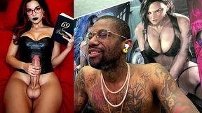 transgender stepmom jerks off while cumming and reading smut, ai generated
