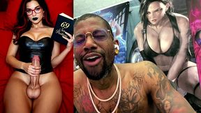 transgender stepmom jerks off while cumming and reading smut, ai generated