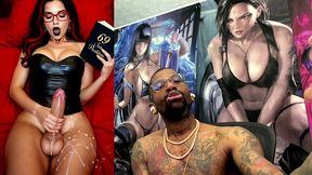 transgender stepmom jerks off while cumming and reading smut, ai generated