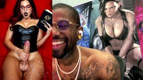 transgender stepmom jerks off while cumming and reading smut, ai generated