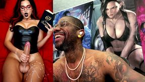 transgender stepmom jerks off while cumming and reading smut, ai generated