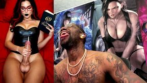 transgender stepmom jerks off while cumming and reading smut, ai generated