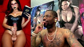 transgender stepmom jerks off while cumming and reading smut, ai generated