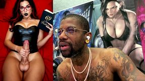 transgender stepmom jerks off while cumming and reading smut, ai generated