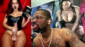 transgender stepmom jerks off while cumming and reading smut, ai generated