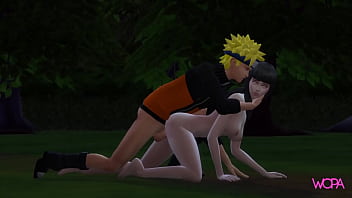 Naruto having sex with Hinata in the middle of the forest