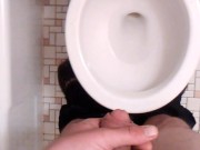 POV Transgirl Pissing in Reverse/Rewind; 4 x's Slowed Down (SloMo)
