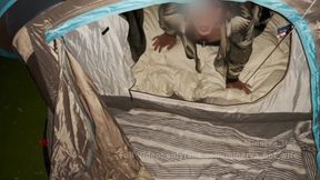 New adventure in vacations! Minerva masturbates and gives a blowjob to stranger al the camping