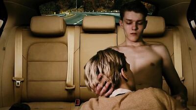 Hunk fucked in anal in the back seat of a car
