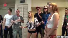 Real Slut Party - Naughty Kim Kennedy &amp; Delila Scuffle in Grease Before a Wild Backstage 3some