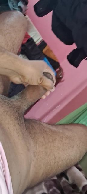 Desi College Boy, in Bed, Masturbating, Cock Is Very Strong and Thick.