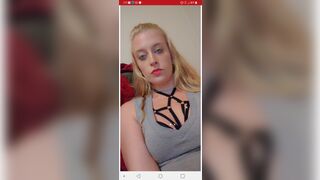 Blonde inked skank with her sex toy