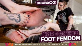 He will suffer under my gothic feet! ( Foot Domination with Lady Lucia Haycock ) - FULL HD wmv