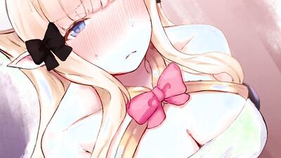 Watch these lustful babes go wild and squirt while they give sloppy BJ and masturbate in ASMR hentai video