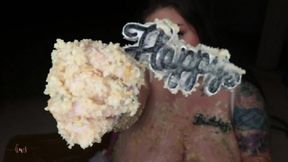 birthday cake smash on my tits