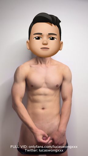 Muscle Asian Guy Jacks off In Speedo